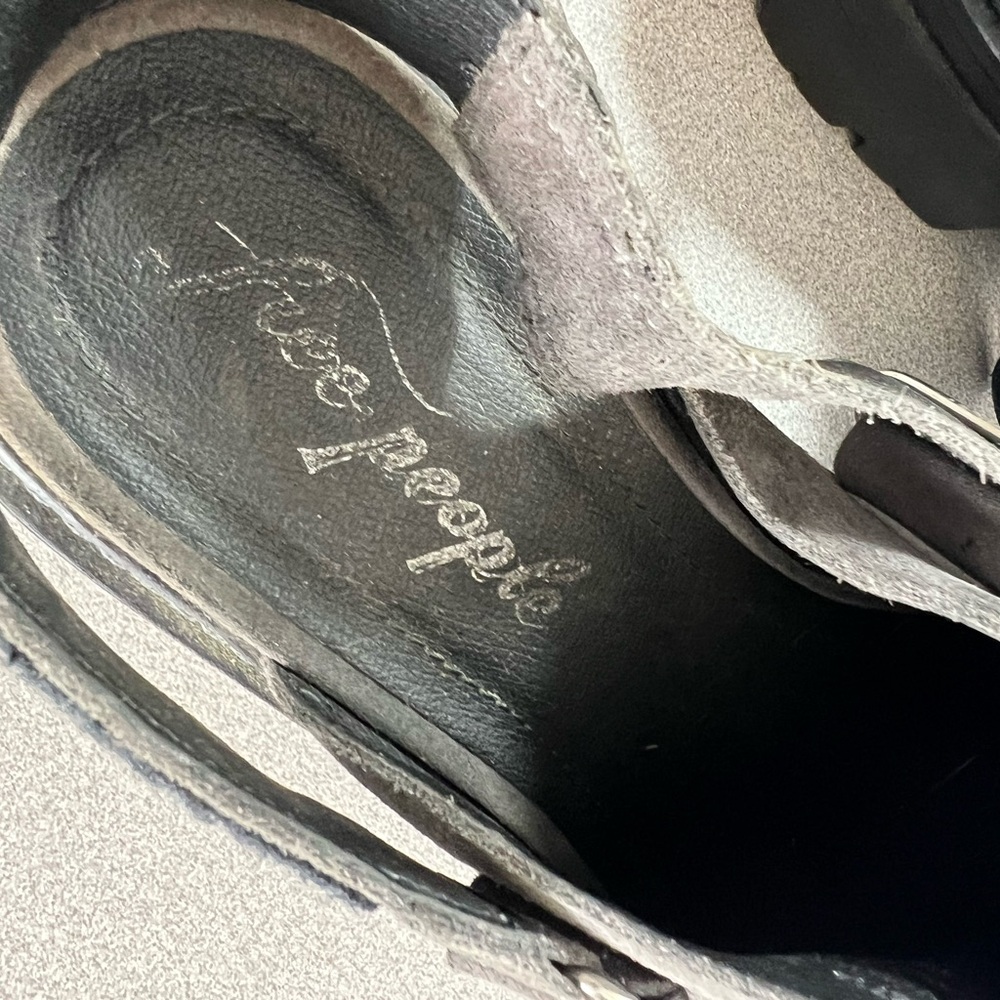 Free People Milo Slingback Mule Womens Size 39 US 8.5 Gray Suede Shoes clogs lug - Picture 6 of 9